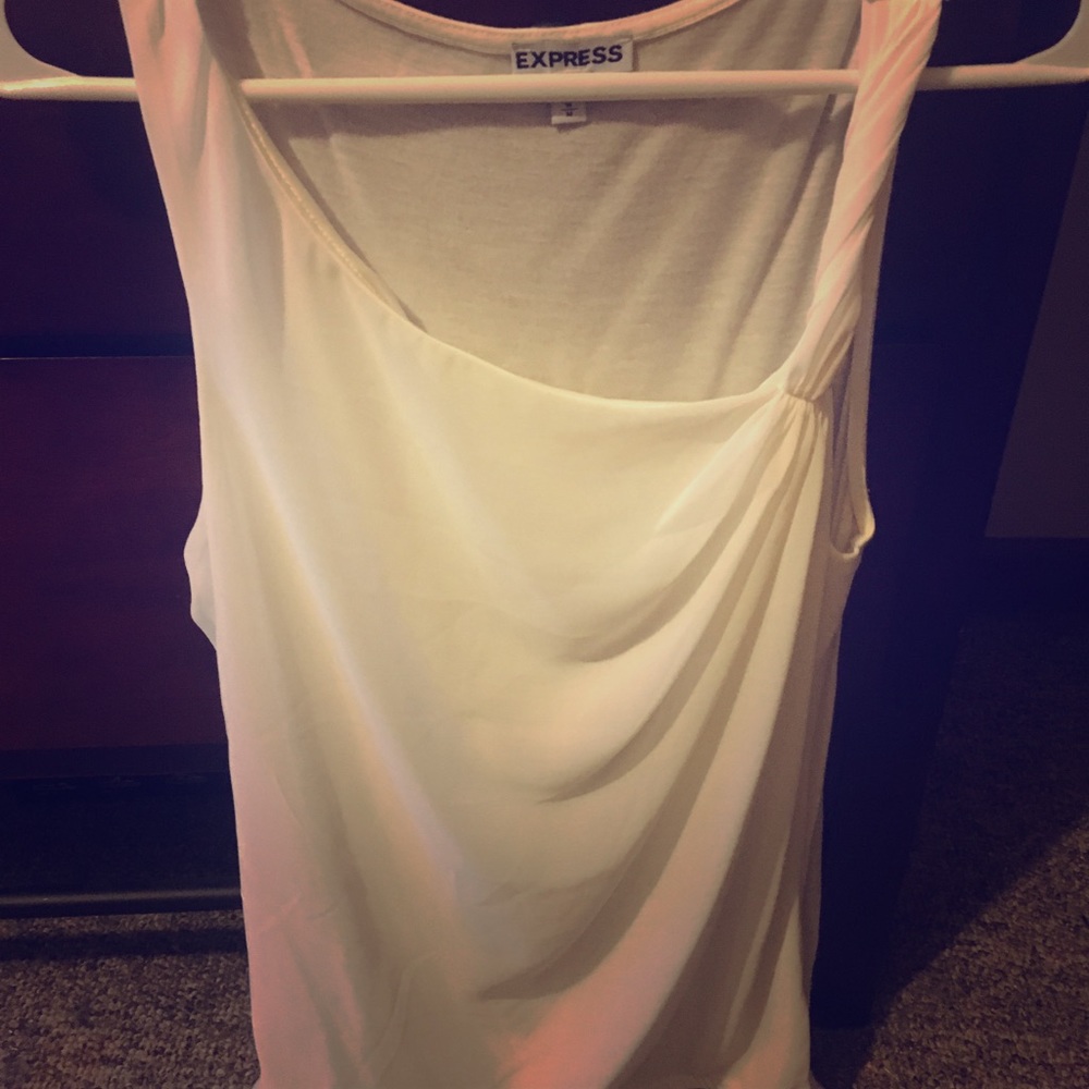 Express Asymmetrical off white tank top